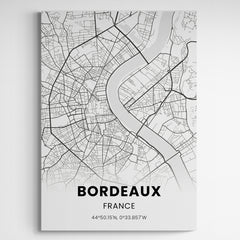 Affiche carte de Bordeaux
