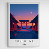 Affiche décorative Fushimi Inari la nuit - Créations d'Agathe