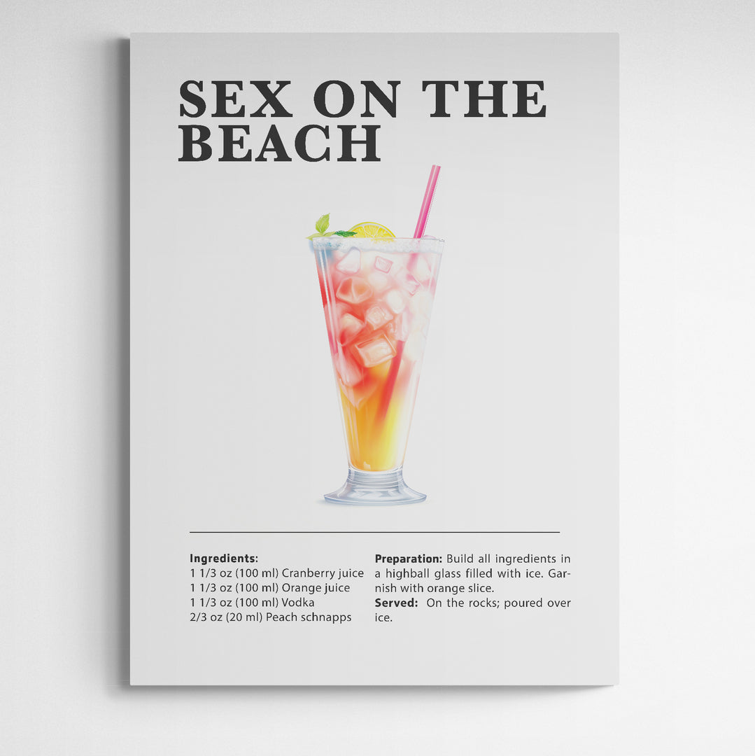 Affiche décorative cocktail Sex on the beach - Créations d'Agathe