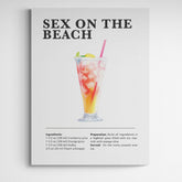 Affiche décorative cocktail Sex on the beach - Créations d'Agathe
