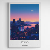 Affiche décorative Oslo la nuit - Créations d'Agathe