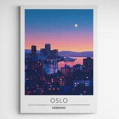 Affiche décorative Oslo la nuit