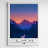 Affiche décorative Yellowstone la nuit