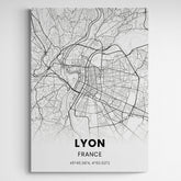Affiche carte de Lyon