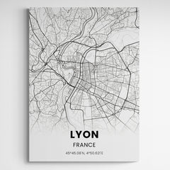 Affiche carte de Lyon