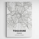 Affiche carte de Toulouse