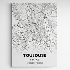 Affiche carte de Toulouse