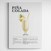 Affiche décorative cocktail Pina Colada - Créations d'Agathe