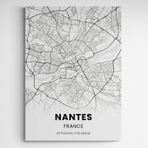 Affiche carte de Nantes - Créations d'Agathe