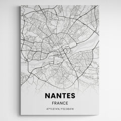 Affiche carte de Nantes