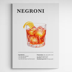 Affiche décorative cocktail Negroni - Créations d'Agathe