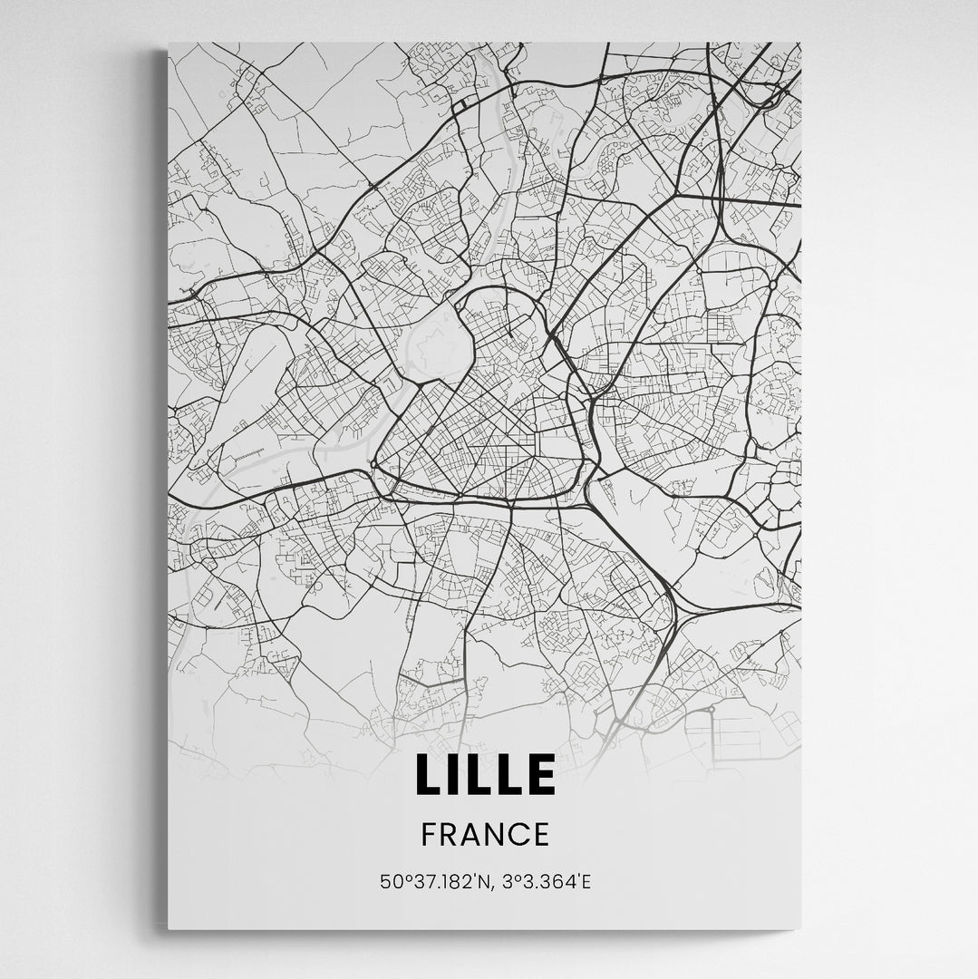 Affiche carte de Lille - Créations d'Agathe