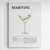 Affiche décorative cocktail Martini - Créations d'Agathe