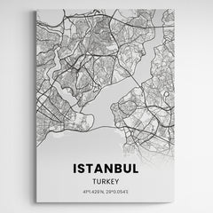 Affiche carte d'Istanbul