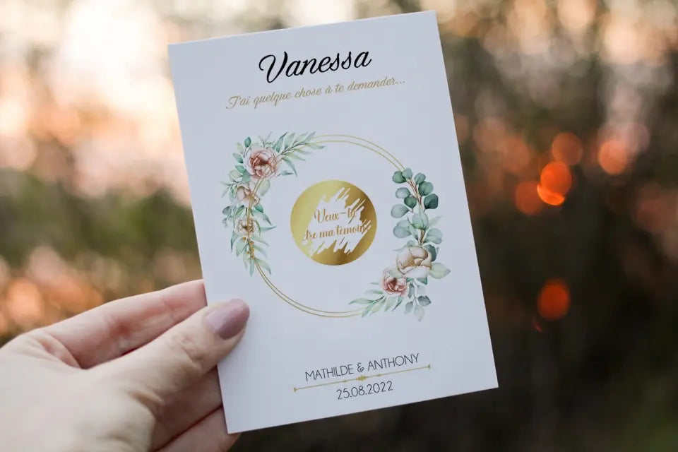 Carte à gratter personnalisable TÉMOIN / Demoiselles d'honneur... - Créations d'Agathe