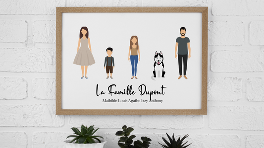 Affiche portrait de famille personnalisé : un cadeau pour toutes les occasions !