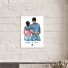 Affiche portrait de couple personnalisable avec personnages - Créations d'Agathe