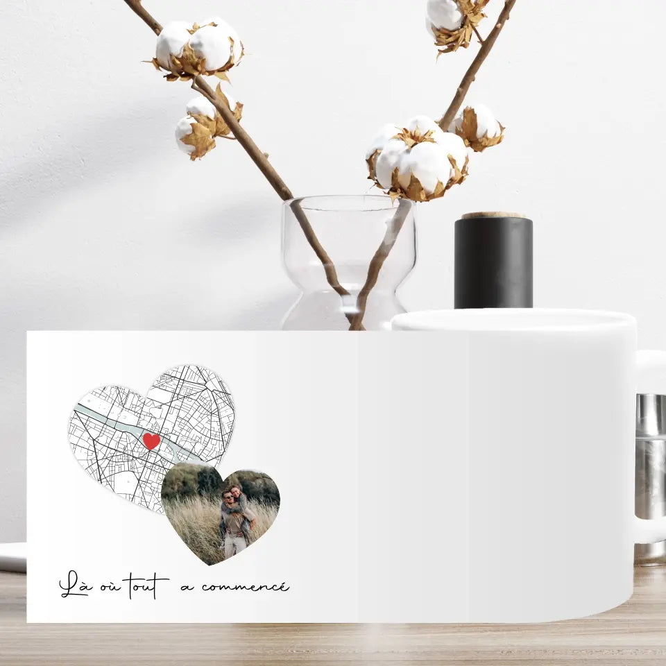 Tasse magique personnalisé "Là où tout a commencé" avec photo - Créations d'Agathe