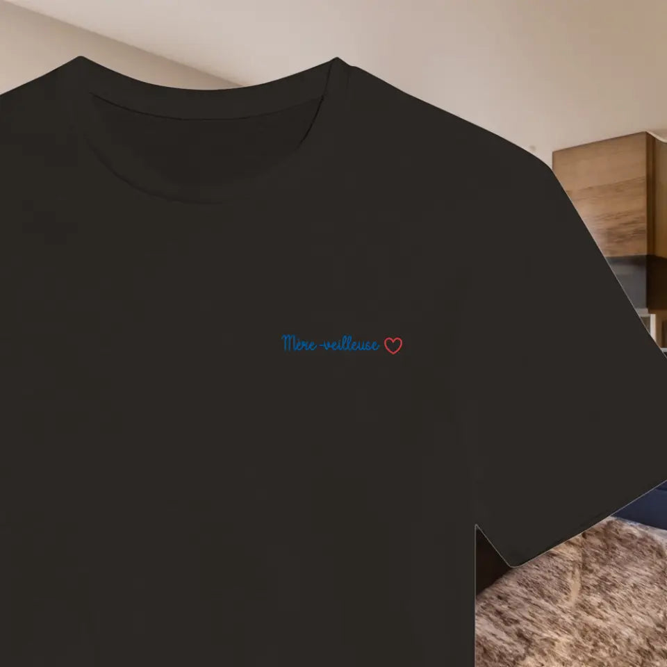 T-shirt femme personnalisé brodé "Mère-veilleuse" - Créations d'Agathe