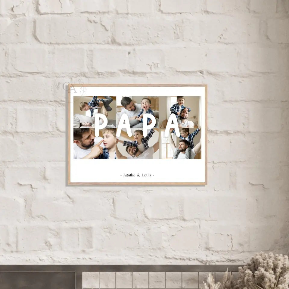Affiche personnalisée avec le mot Papa - Cadeau fête des pères - Créations d'Agathe