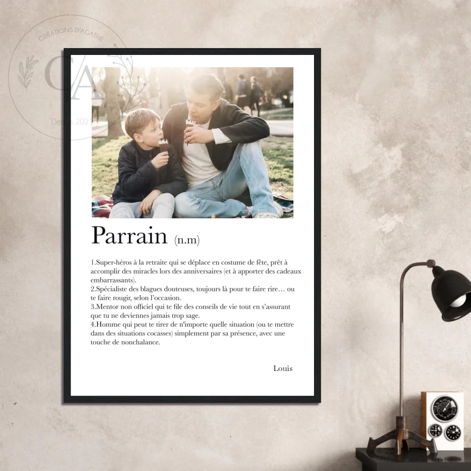 Affiche définition Parrain - Créations d'Agathe