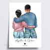 Affiche portrait de couple personnalisable avec personnages - Créations d'Agathe