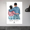 Affiche portrait de couple personnalisable avec personnages - Créations d'Agathe