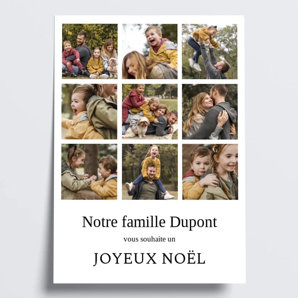 Affiche de Noël Personnalisée - Cadeau Souvenir de Famille - Créations d'Agathe