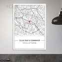 Affiche Personnalisée "Où Tout A Commencé" - Carte De Ville Avec Coordonnées, Noms, Date - Formats A4/A3, Avec Ou Sans Cadre - Cadeau Couple, Anniversaire, Mariage - 4