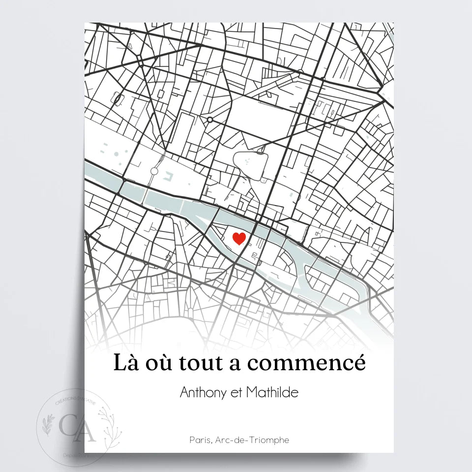 Là où tout a commencé - Carte de ville personnalisée