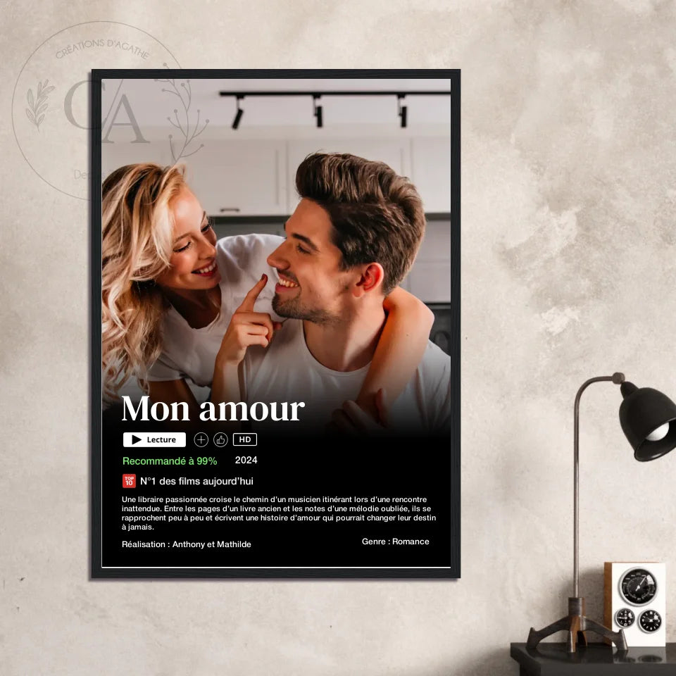 Affiche film Netflix personnalisée - Couple