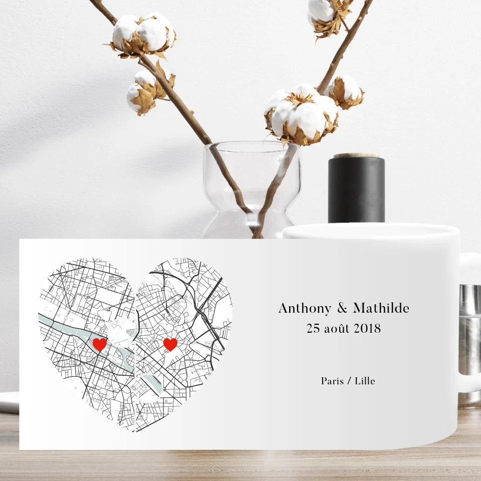 Tasse personnalisée - Coeur en puzzle