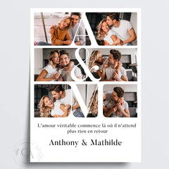 Affiche personnalisée - Initiales et photos
