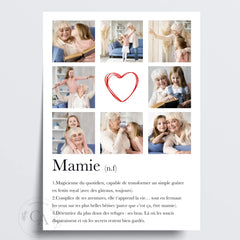 Affiche personnalisée définition "Mamie" /  Pêle-mêle