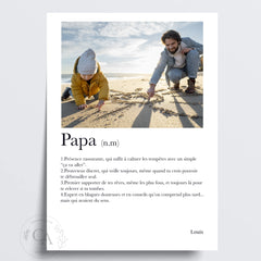 Affiche personnalisée définition "Papa" - Cadeau personnalisé Papa