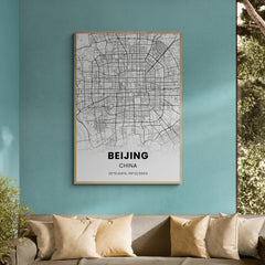 Affiche carte de Beijing