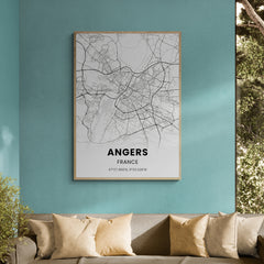 Affiche carte de Angers