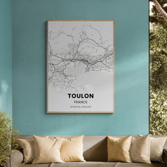 Affiche carte de Toulon