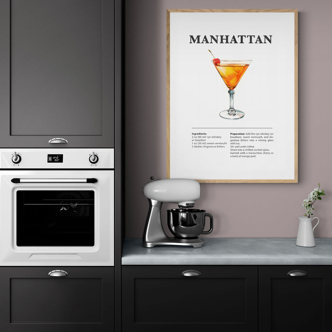 Affiche décorative cocktail Manhattan
