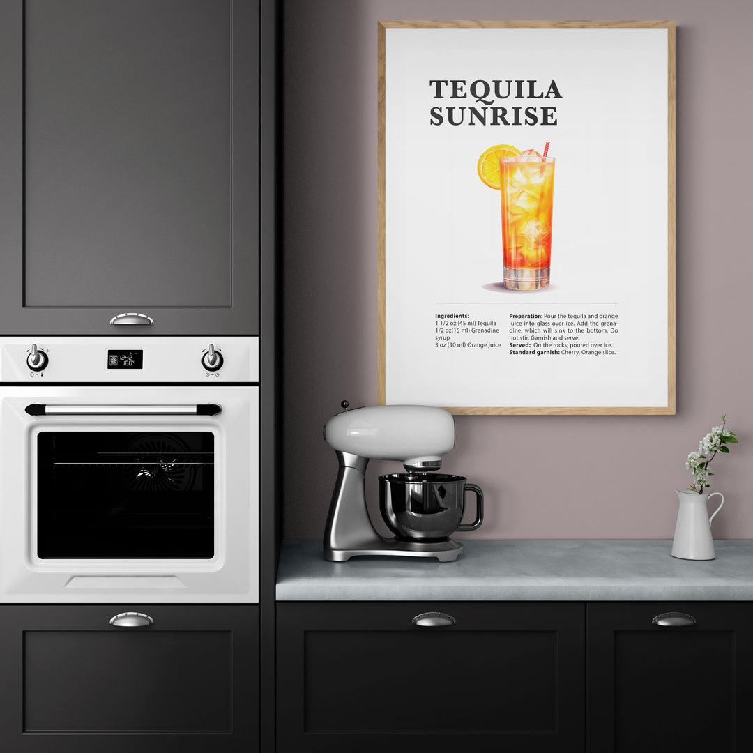 Affiche décorative cocktail Tequila Sunrise