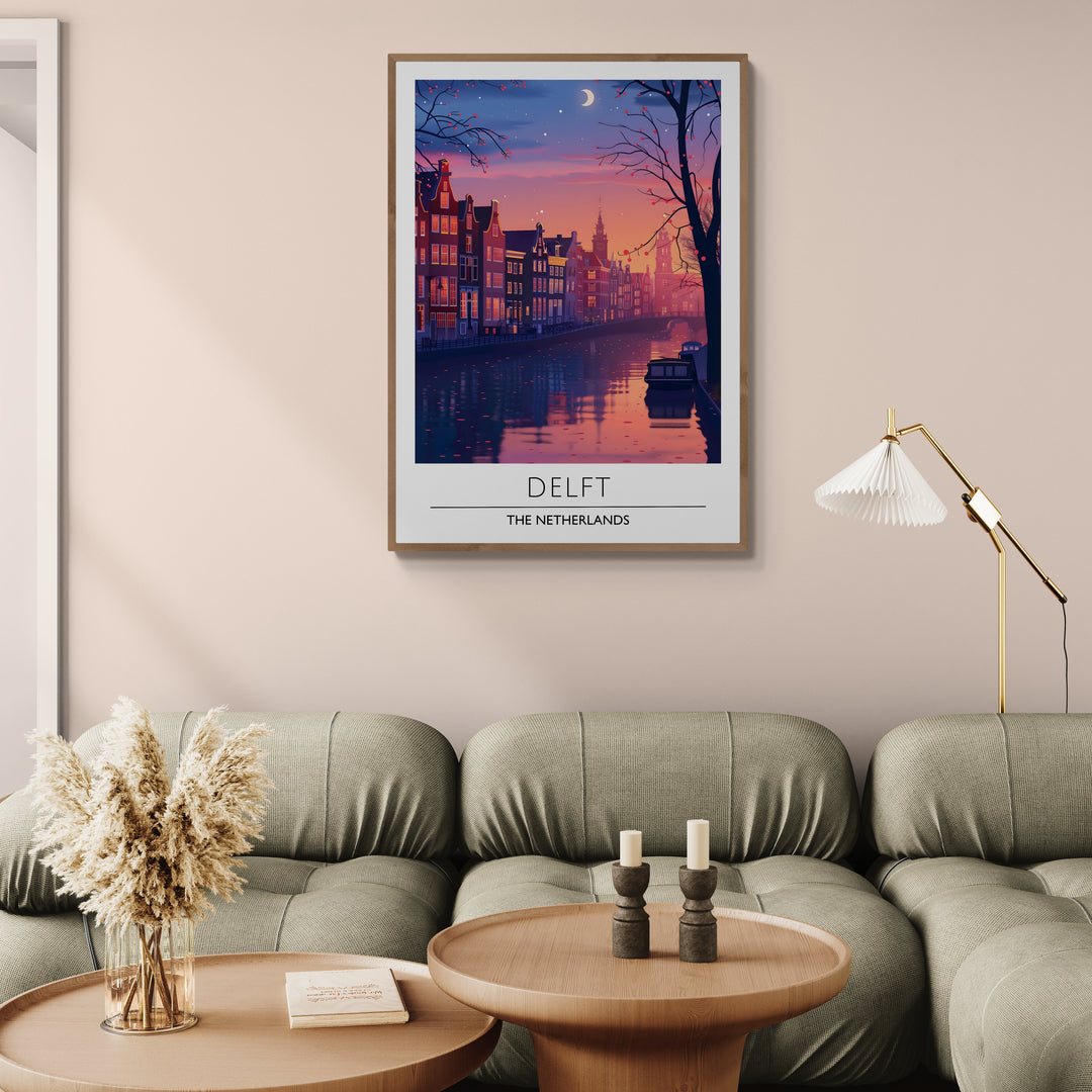 Affiche décorative Delft la nuit