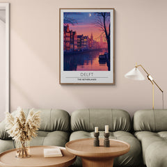 Affiche décorative Delft la nuit