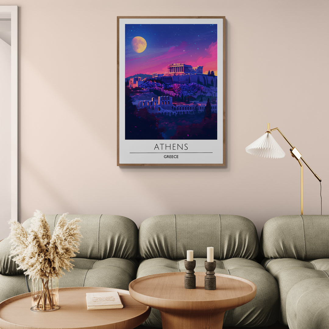 Affiche décorative Athènes la nuit