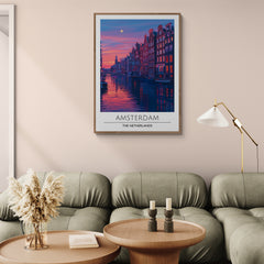 Affiche décorative Amsterdam la nuit