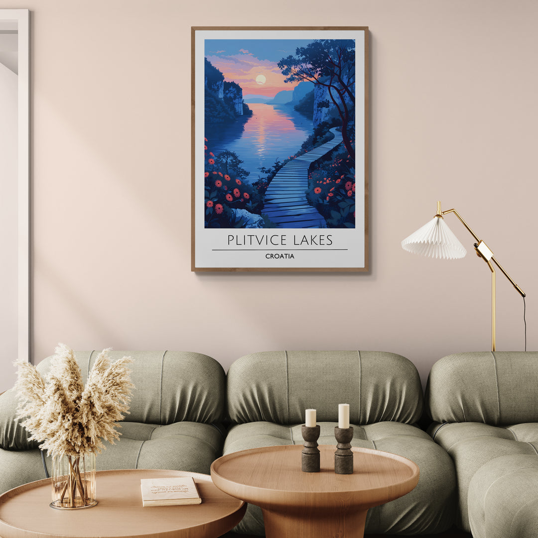 Affiche décorative Les lacs de Plitvice la nuit