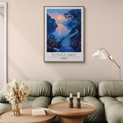 Affiche décorative Les lacs de Plitvice la nuit