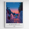 Affiche décorative Alberobello en Italie la nuit