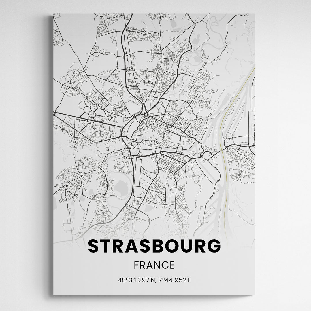 Affiche carte de Strasbourg
