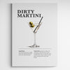 Affiche décorative cocktail Dirty Martini