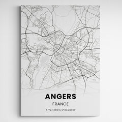 Affiche carte de Angers